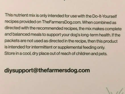 Photo of free Farmer's Dog DIY Nutrient Mix (Scotts Valley by Vine Hill Rd.) #3