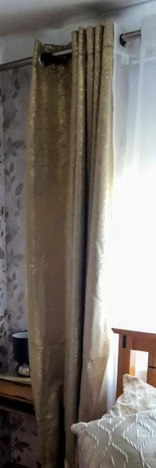 Photo of free 90 x90 gold fleck Curtains (Grangeway area NN10) #1