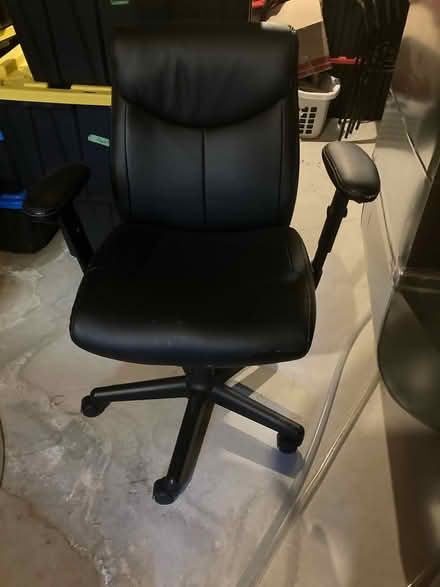 Photo of free Black leatherette Office chair (Veterans Drive and McKay) #1