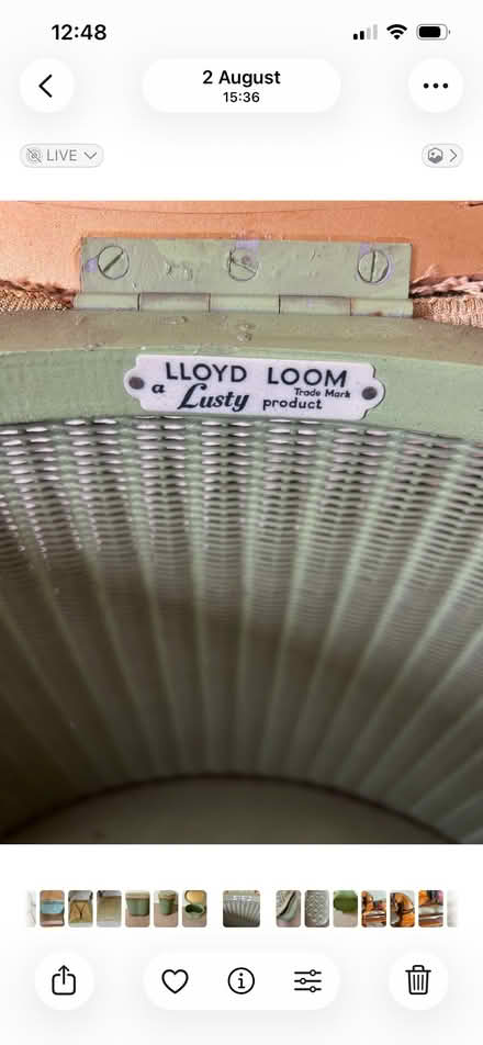 Photo of free Vintage Lloyd Loom kidney shaped Wicket storage box/ottoman (Penrith CA11) #4