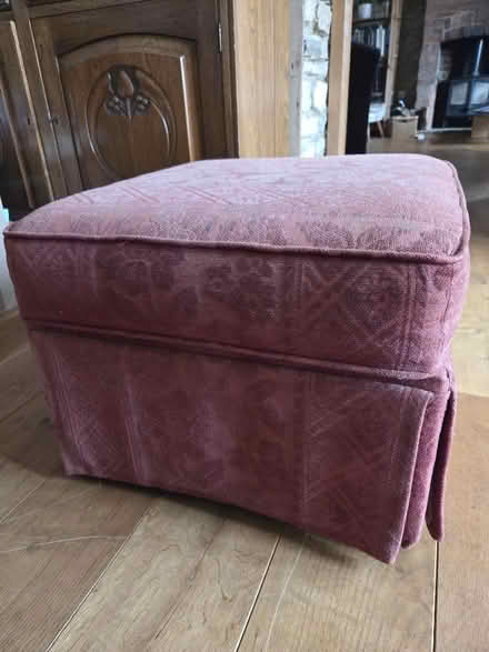 Photo of free Burgundy pouffe (Tubney OX13) #1